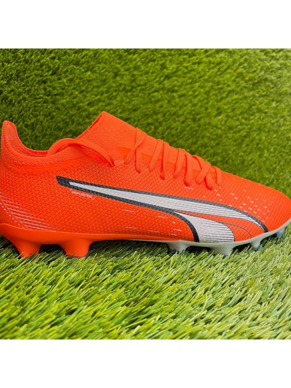 Puma Ultra Match FG/AG Mens Size 8 Orange White Black Running Soccer Cleats